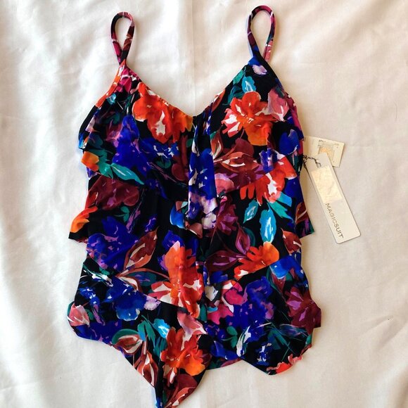 Magicsuit Rita Tankini Two Piece Swimsuit Top/Bottom Women's 8 Flower Child NWT - Picture 5 of 14